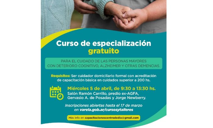 Florencio Varela – Cuidado de personas mayores – Curso gratuito